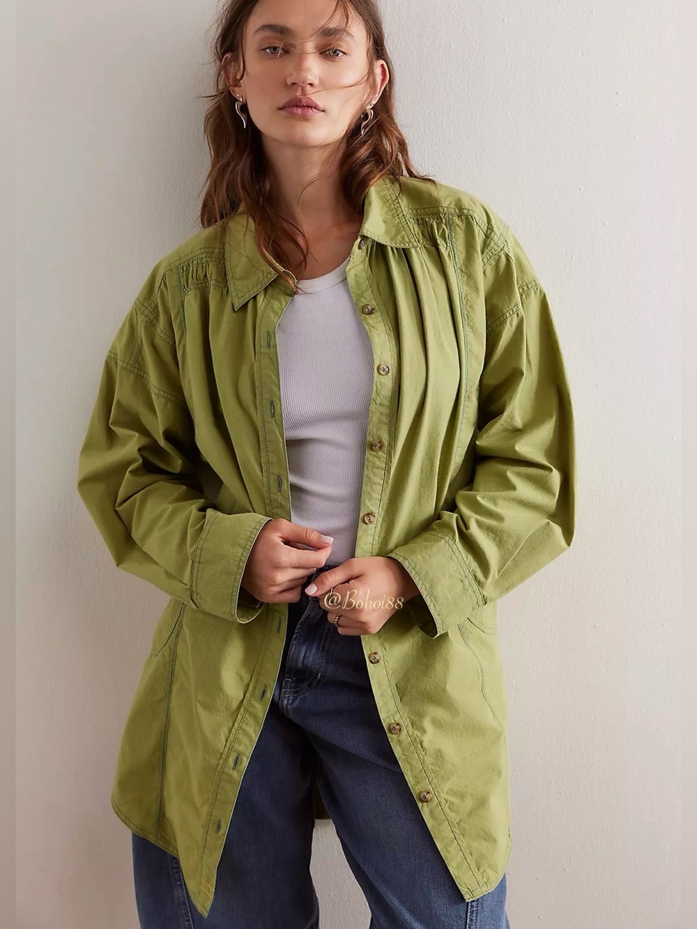 NWT Free People We The Free Garden State Shirt Oversized Shacket